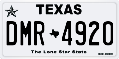 TX license plate DMR4920