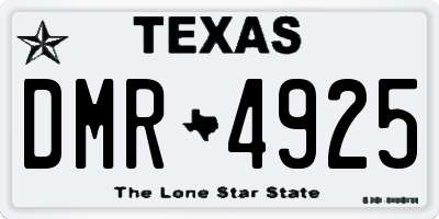 TX license plate DMR4925