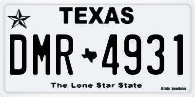 TX license plate DMR4931