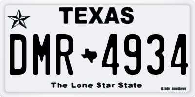 TX license plate DMR4934