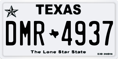 TX license plate DMR4937