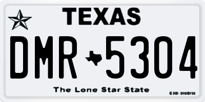 TX license plate DMR5304