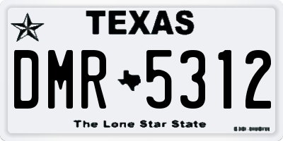 TX license plate DMR5312