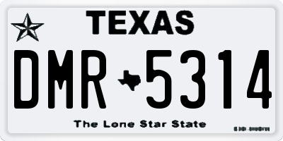 TX license plate DMR5314