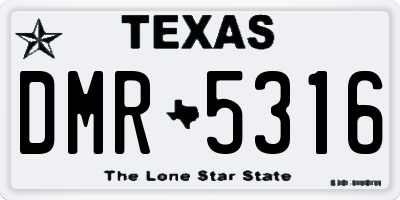 TX license plate DMR5316