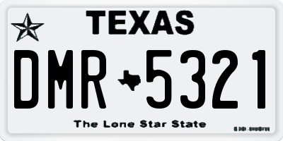 TX license plate DMR5321