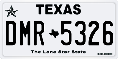 TX license plate DMR5326