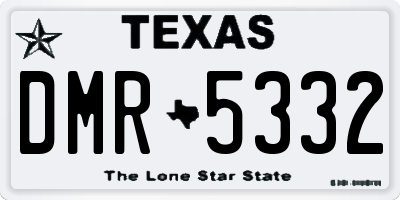 TX license plate DMR5332