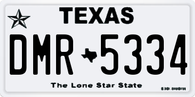 TX license plate DMR5334
