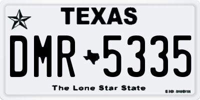 TX license plate DMR5335