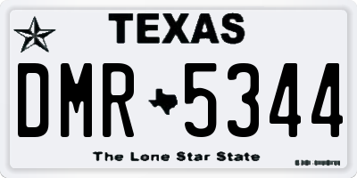 TX license plate DMR5344
