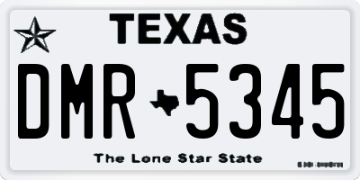 TX license plate DMR5345