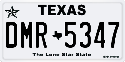 TX license plate DMR5347