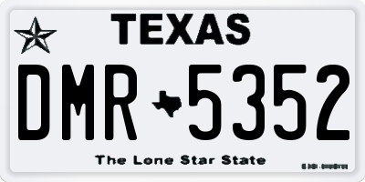 TX license plate DMR5352