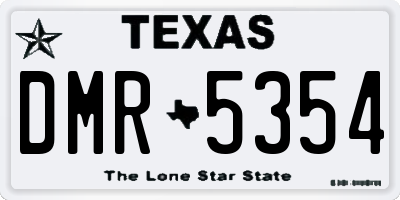 TX license plate DMR5354