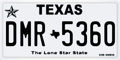 TX license plate DMR5360