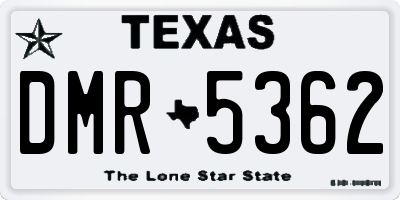 TX license plate DMR5362