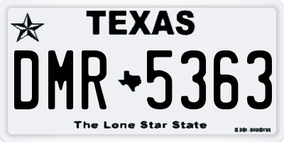 TX license plate DMR5363