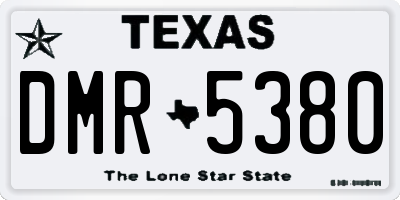 TX license plate DMR5380