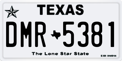 TX license plate DMR5381