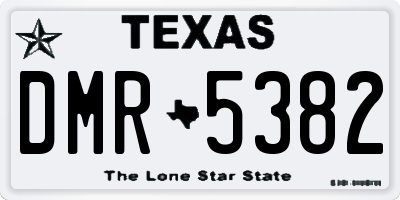 TX license plate DMR5382