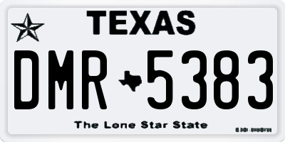 TX license plate DMR5383