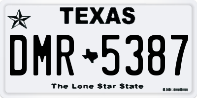 TX license plate DMR5387