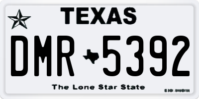 TX license plate DMR5392