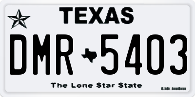 TX license plate DMR5403