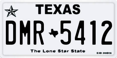 TX license plate DMR5412