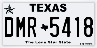 TX license plate DMR5418