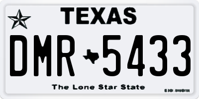 TX license plate DMR5433