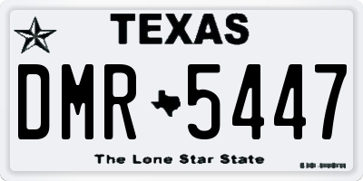 TX license plate DMR5447