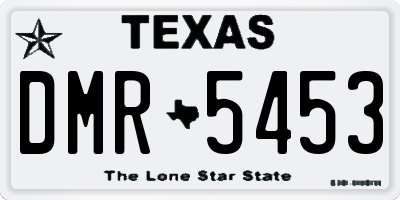 TX license plate DMR5453