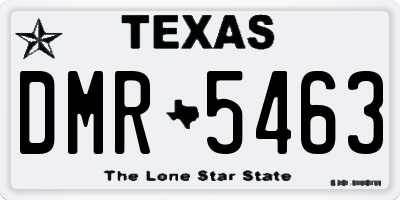 TX license plate DMR5463