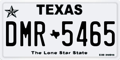 TX license plate DMR5465