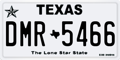 TX license plate DMR5466