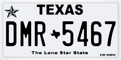 TX license plate DMR5467