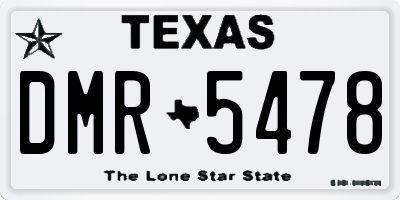 TX license plate DMR5478