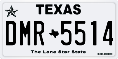 TX license plate DMR5514