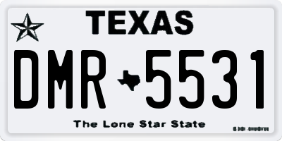 TX license plate DMR5531
