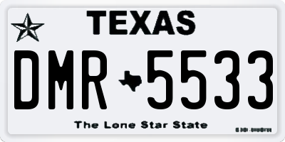 TX license plate DMR5533