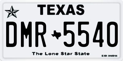 TX license plate DMR5540