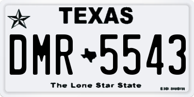 TX license plate DMR5543