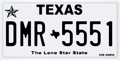 TX license plate DMR5551