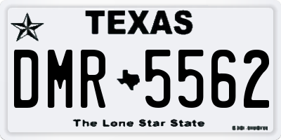 TX license plate DMR5562