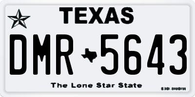 TX license plate DMR5643