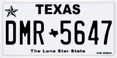TX license plate DMR5647