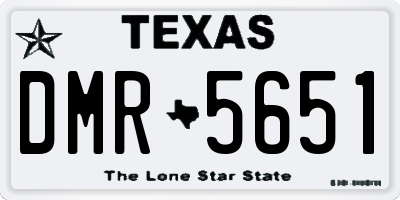 TX license plate DMR5651