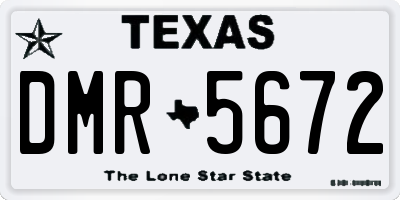 TX license plate DMR5672